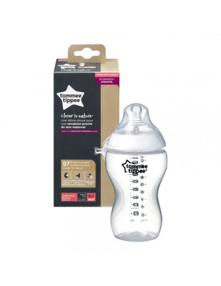 Close to nature biberon blanc 6m+ 340ml - Tommee tippee | cosmetique.t