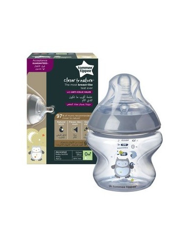 Biberon Closer to Nature 150 ml chouette gris 0 mois et + | Tommee Tippee