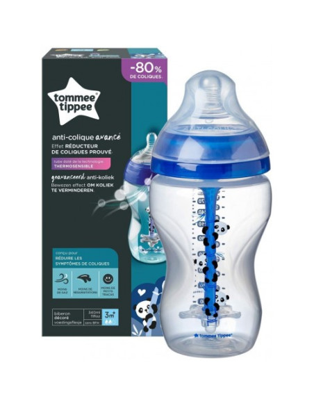 Biberon advanced anti-colique bleu 3m+ 340ml - Tommee tippee | cosmeti