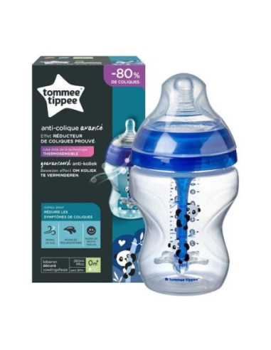 Biberon en PP Bleu Advenced anti-colic 260 ml 0M+ panda -Tommee Tippee