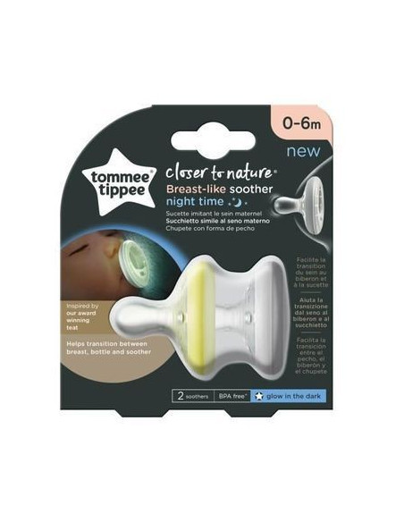 2 sucettes Breast-like Nuit 0-6 mois | Tommee Tippee