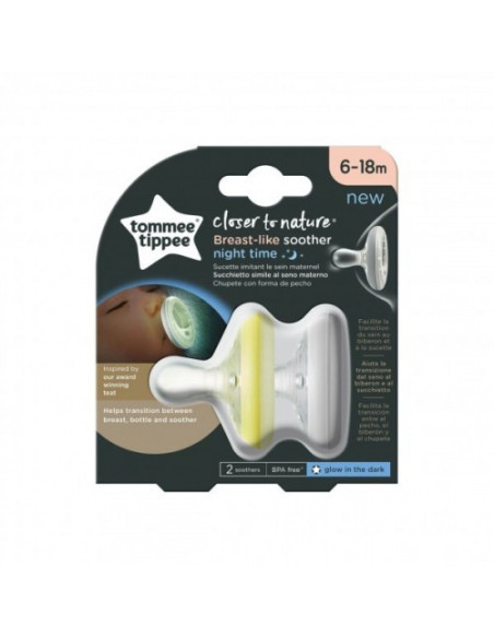 Close to nature 2 sucettes breast like nuit 6-18 - Tommee tippee | cos