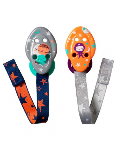 2 attaches sucettes clip-on 0m+ gris - Tommee tipee | cosmetique.tn