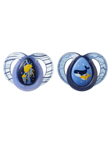 2 sucettes night time bleu 6-18m - Tommee tippee