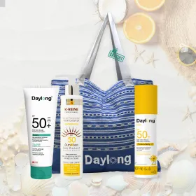 Pack Ecran crème gel spf 50+ & Lait solaire kids spf50+ & Ecran protecteur pour cheveux & Sac Fouta Daylong gratuit