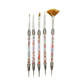 Lot de 5 pinceaux nail art et pour gel UV