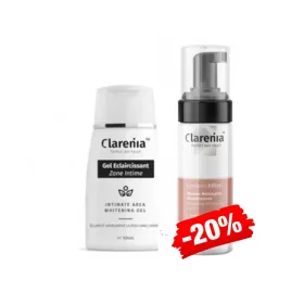 Pack gel éclaircissant zones intimes + Mousse nettoyante éclaircissante - Clarenia