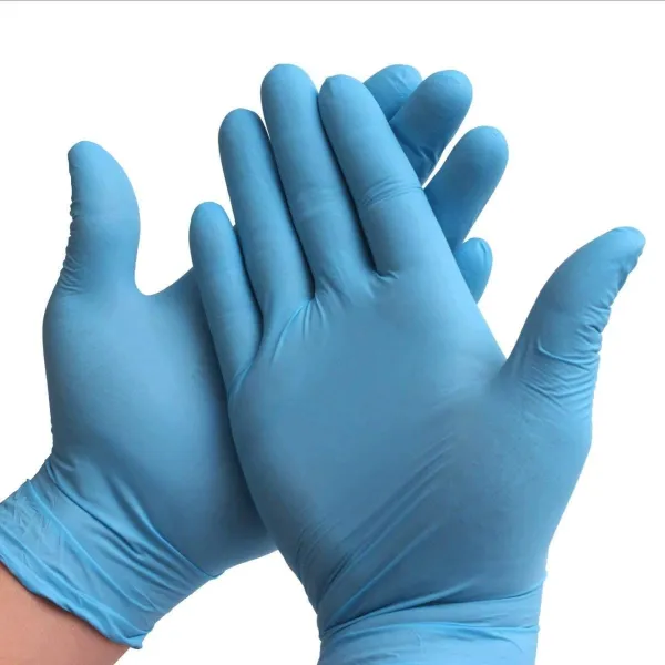 Gants chirurgicaux jetables ambidextres bleus pour des soins de