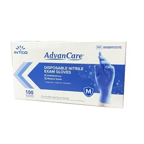 Gants jetables en nitrile, sans poudre et sans latex, qualité médicale moyen 100 pièces - AdvanCare
