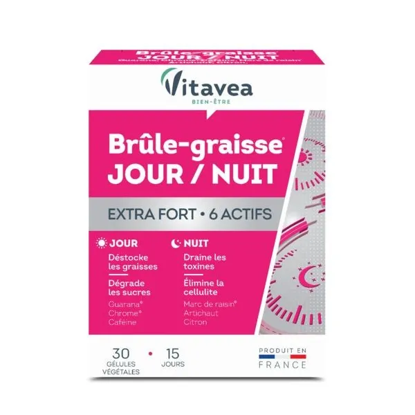 Brûle-graisse Jour & Nuit 30 gélules - Vitavea
