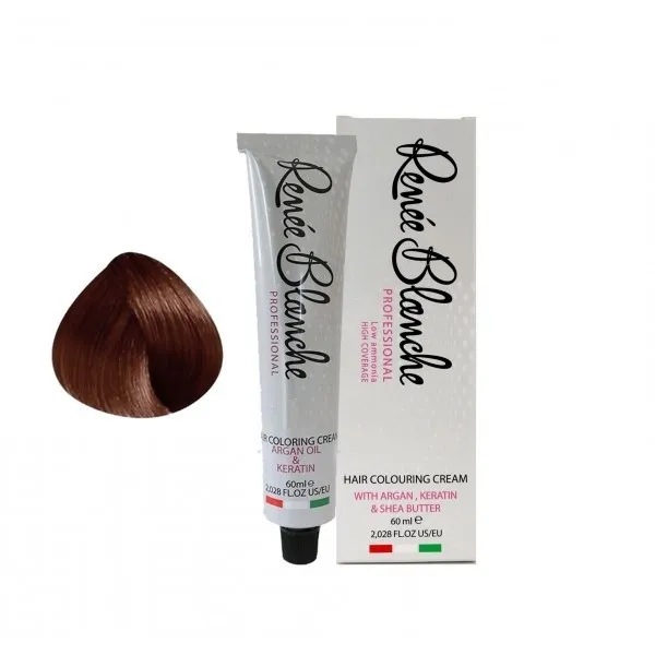 Teinture cheveux blond fonce chocolat 6.58 - Renée blanche