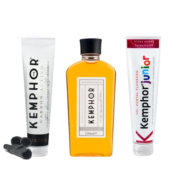Kemphor Pack Dentifrice Charbon & Junior & Elixir buccal