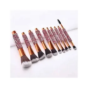 Pinceaux de maquillage professionnel 10pcs, Pinceau Diamant + Trousse