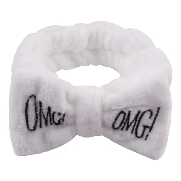 Bandeau maquillage inscription OMG blanc - Sweet Beauty
