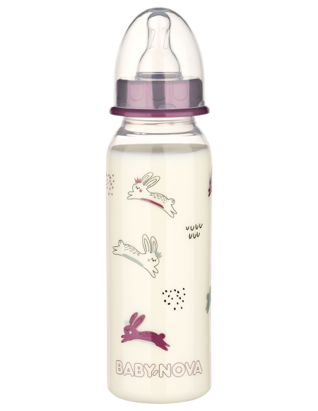 Biberon en polypropylène 0-24 mois violet 240ml - Baby nova