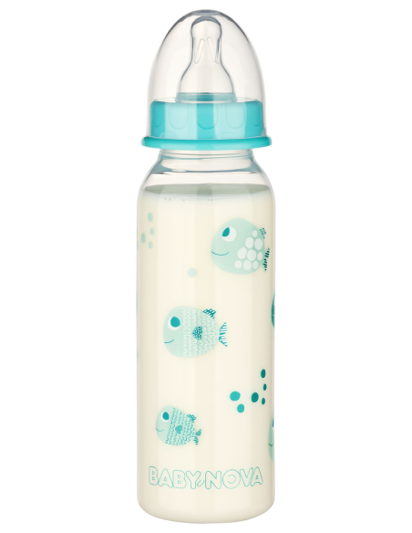 Biberon en polypropylène 0-24 mois vert d'eau 240ml - Baby nova