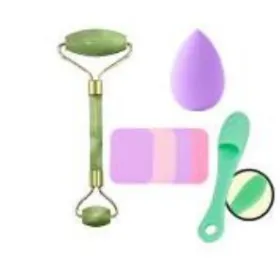 Coffret brosse nettoyante & éponge & rouleau de massage vert - Sweet Beauty