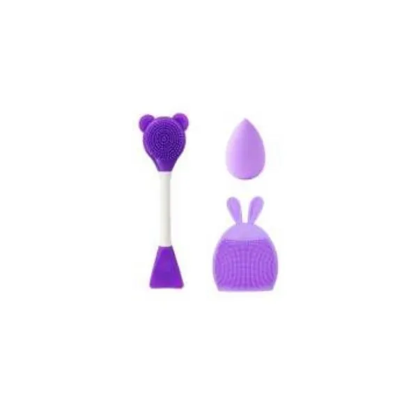 Coffret face washing tools + beauty tools violet - Sweet Beauty