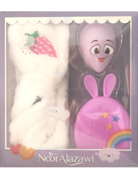 Coffret bandeau & éponge & brosse nettoyant violet - Noor Alazawi
