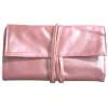 Trousse 12 pinceaux maquillage cuir rose