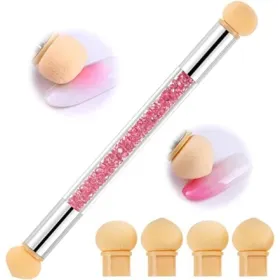 Éponge à double extrémité pour nail art rose