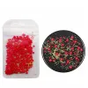 3D Design métal perle ongles acrylique fleurs pour ongles rouge