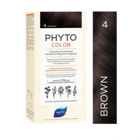 Kit de coloration permanente enrichie en pigments végétaux 4 châtain - Phytocolor