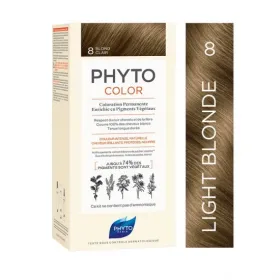 Kit de coloration permanente enrichie en pigments végétaux 8 blond clair - Phytocolor