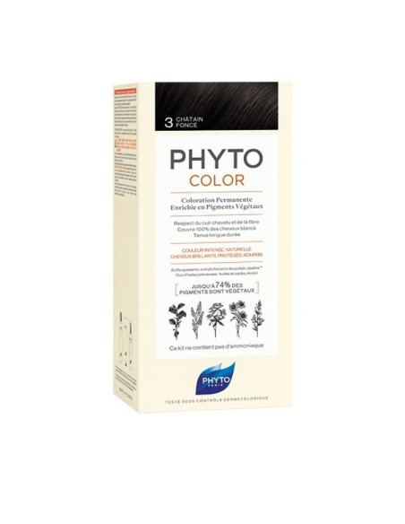 Kit de coloration permanente enrichie en pigments végétaux 3 châtain f