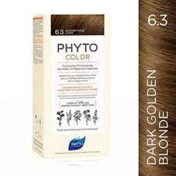 Kit de coloration permanente enrichie en pigments végétaux 6.3 blond foncé doré - Phytocolor