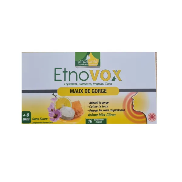 Etnovox miel-citron 16 comprimé - Etnosanté