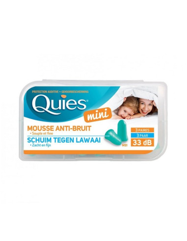 Quies Bouchons anti-bruit en mousse mini — 3 paires