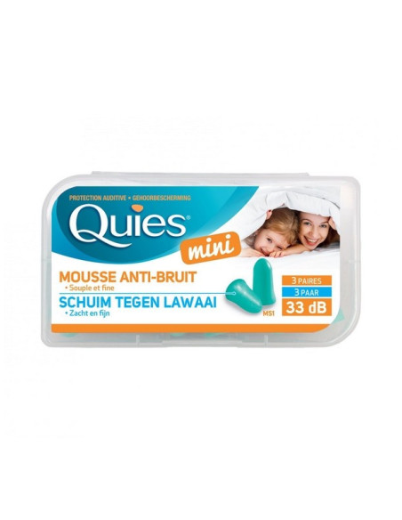 Quies Bouchons anti-bruit en mousse mini — 3 paires