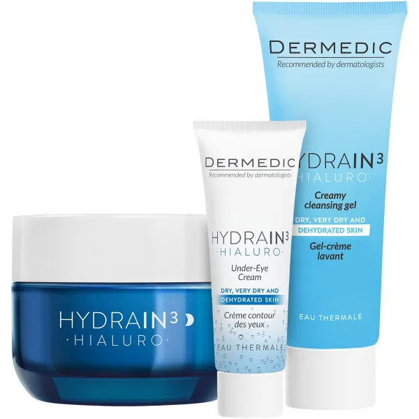 Coffret cadeau Hydrain3 pour les peaux sensibles - Dermedic