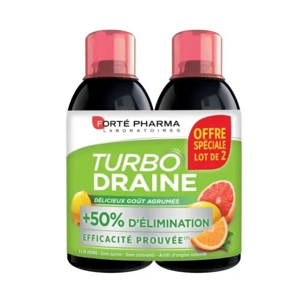 Turbo draine goût agrumes 2X500ml - Forte Pharma