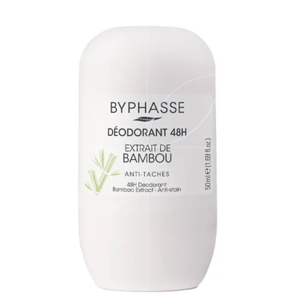 Byphasse Déodorant roll-on 48h extrait de bambou anti-taches 50ml