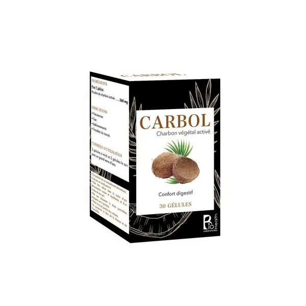 Carbol charbon 30 gélules - Biohealth