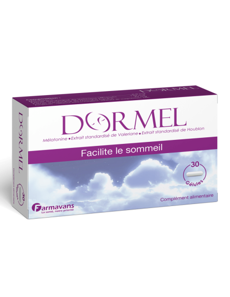 Farmavans Dormel Mélatonine, Valériane et Houblon 30 gélules