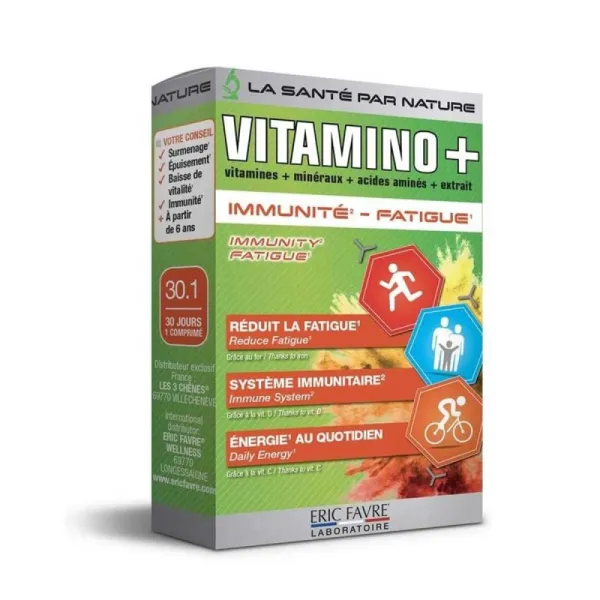 Vitamino+ immunité et fatigue 30 comprimes - Eric favre