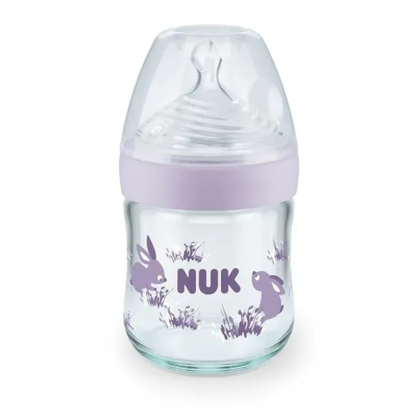 Biberon en verre Nature Sense avec Temperature Control 120 ml violet - Nuk