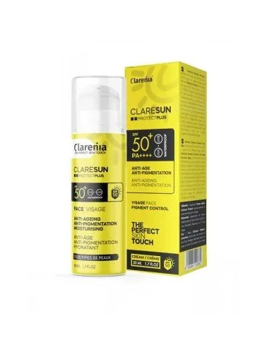Clarenia Claresun Protect+ anti-âge anti-pigmentation SPF 50+, 50 ml