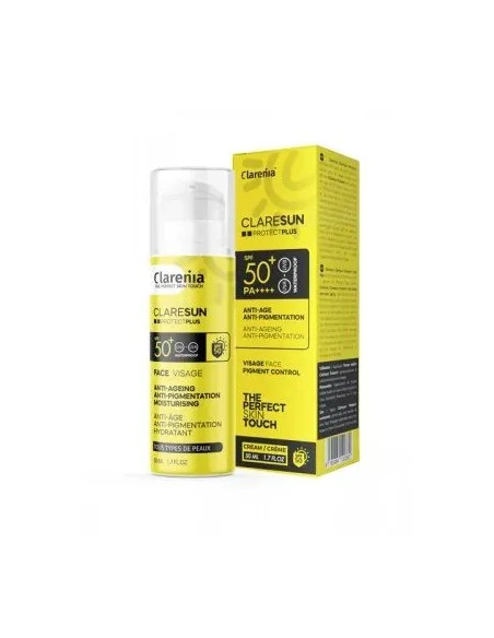 Clarenia Claresun Protect+ anti-âge anti-pigmentation SPF 50+, 50 ml