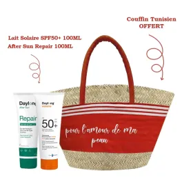 Daylong lait solaire spf50+ 100ml + after sun repair 100ml + couffin tunisien offert