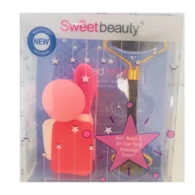 Coffret brosse nettoyante & éponge & rouleau de massage rose - Sweet Beauty