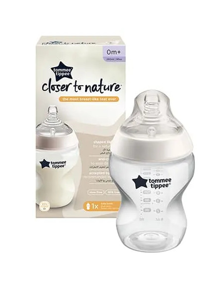 Biberon Closer to Nature 260 ml transparent | Tommee Tippee