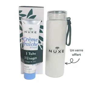 Nuxe crème fraiche 3en1 100ml + gourde en verre
