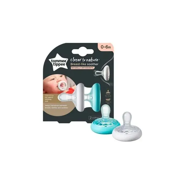Tommee tippee closer to nature 2 sucettes breast-like 0-6m