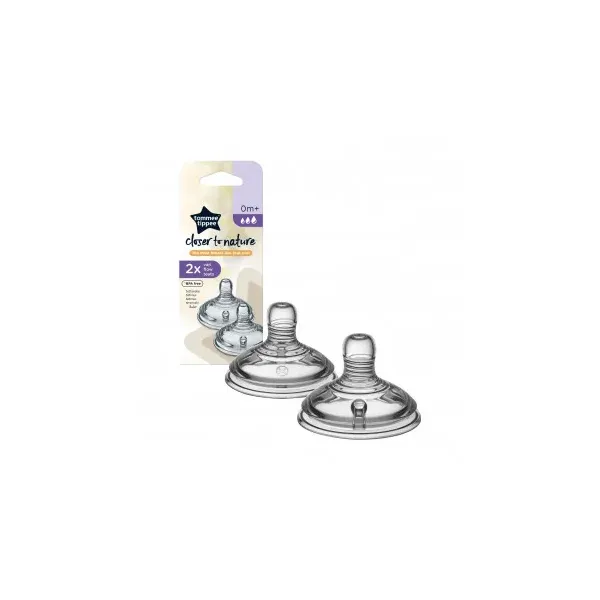 Tommee tippee 2 tétines closer to nature débit variable 0M+