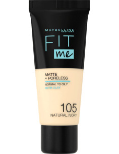 Maybelline fond de teint Fit Me Matte + Poreless 105 Natural Ivory