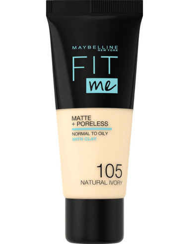Maybelline fond de teint Fit Me Matte + Poreless 105 Natural Ivory